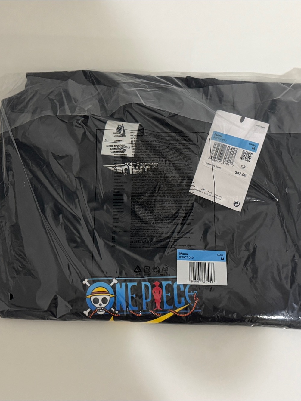 Size Medium Nike x One Piece Solo Swoosh T-Shirt BLACK - IN HAND ✅ SEALED